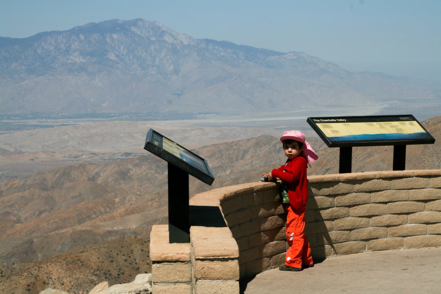 Am Keys View im Joshua Tree NP. Im Hintergrund am Fuße des Berges liegt Palm Springs
