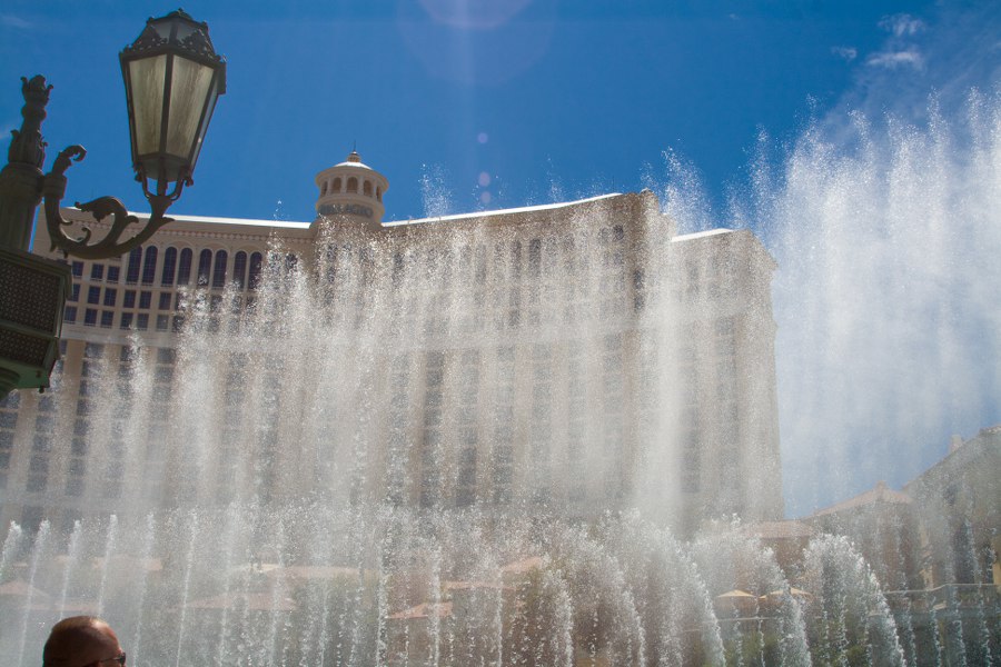 Die Wasserspiele vor dem Bellagio tagsüber (nicht ganz so beeindruckend wie nachts)
