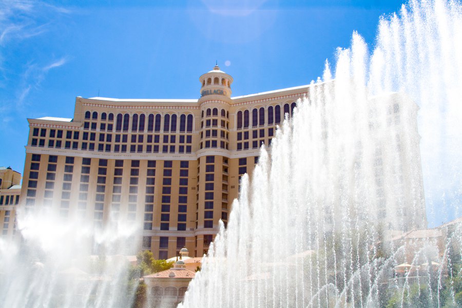 Die Wasserspiele vor dem Bellagio tagsüber (nicht ganz so beeindruckend wie nachts)