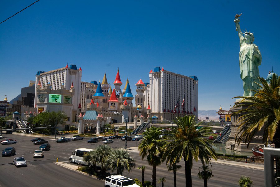 Blick auf unser Hotel, das Excalibur