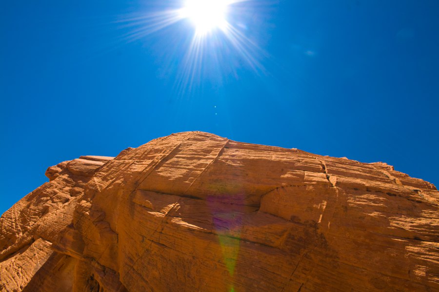 Im Valley of Fire SP - Wanderung zu Mouse´s Tank bei 45 Grad Celsius