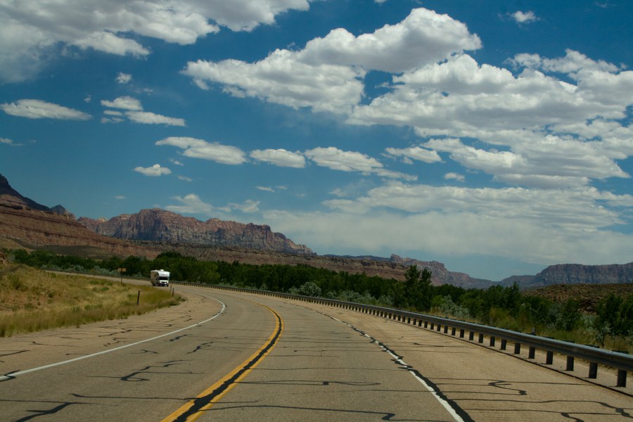 Fahrt von St. George nach Kanab über den Zion NP