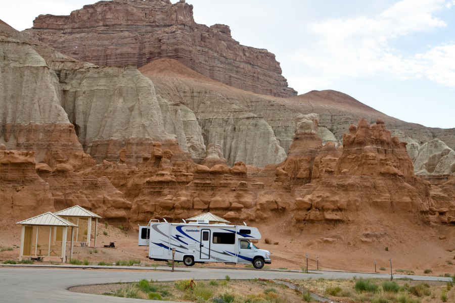 Unser Stellplatz auf dem Campground des Goblin Valley SP