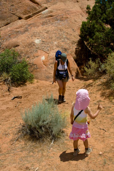 Auf der Wanderung zum Landscape Arch