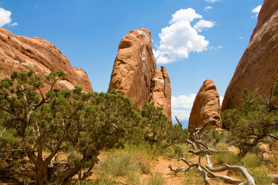 Auf der Wanderung zum Landscape Arch