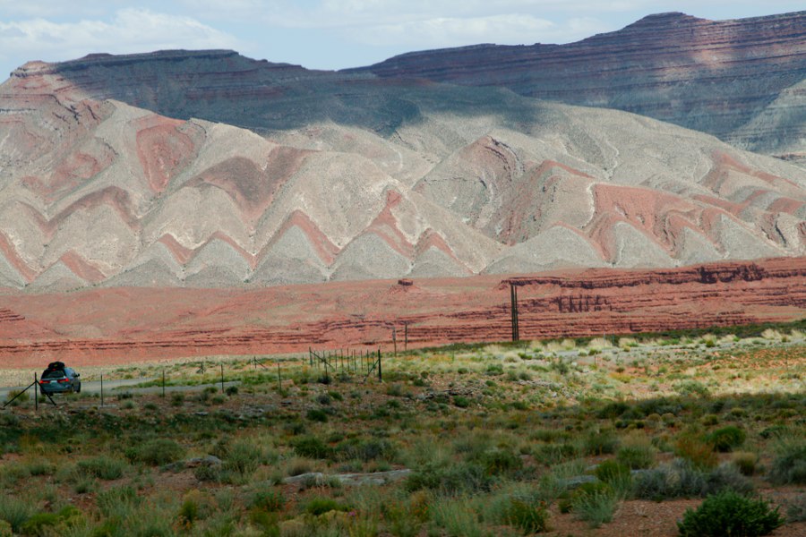 Gemalte Berge in der Nähe von Mexican Hat