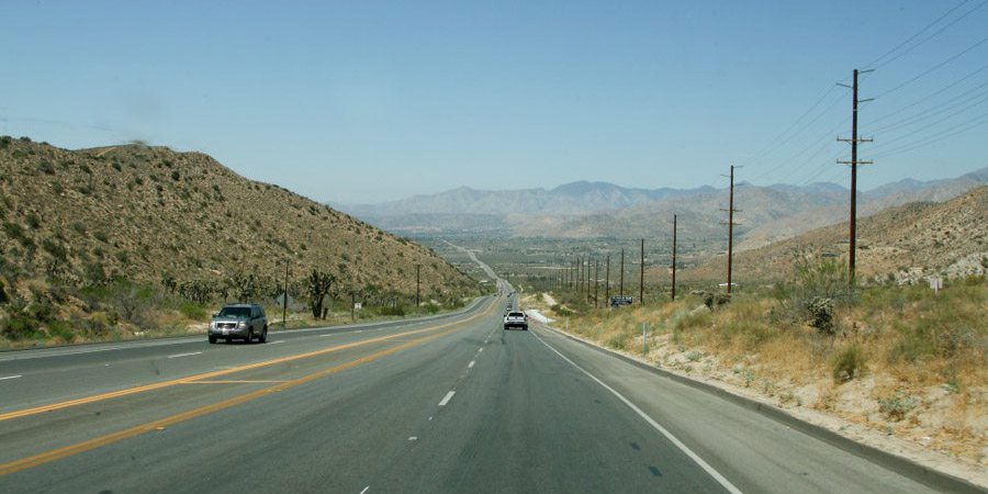 Auf dem Weg nach Westen in Richtung Los Angeles