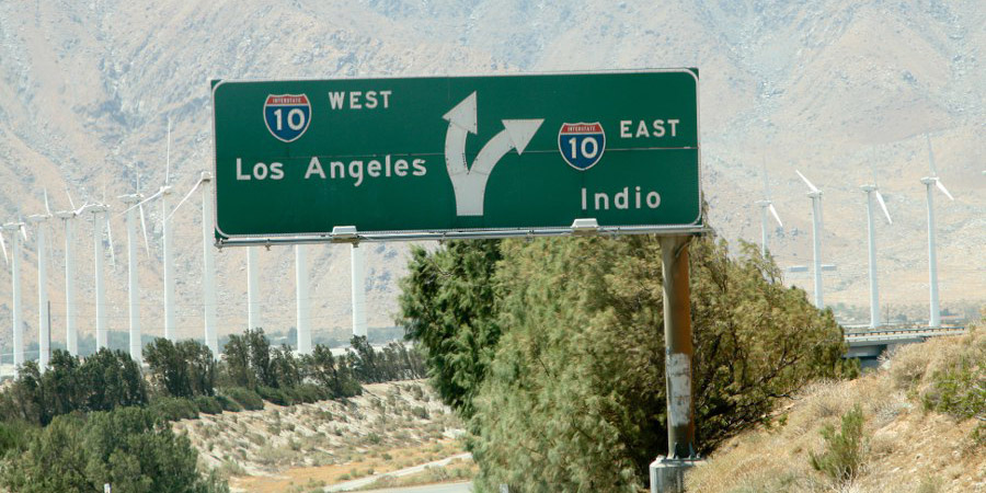 Auf dem Weg nach Westen in Richtung Los Angeles