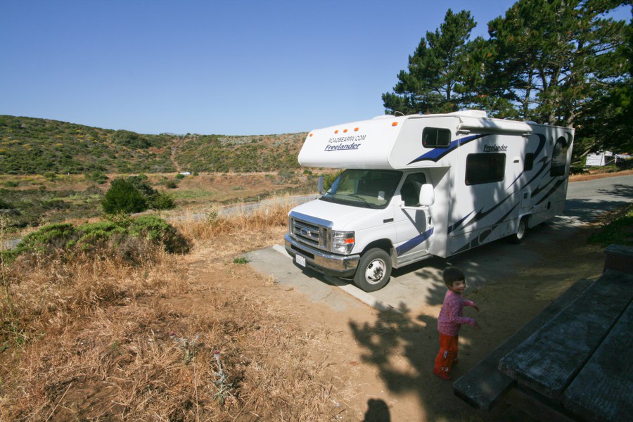 Unser Stellplatz im Sunset Beach State Park