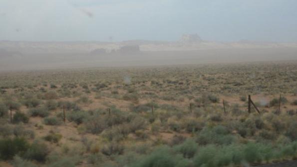 Ein Sandsturm zieht auf - kurz vor dem Goblin Valley SP