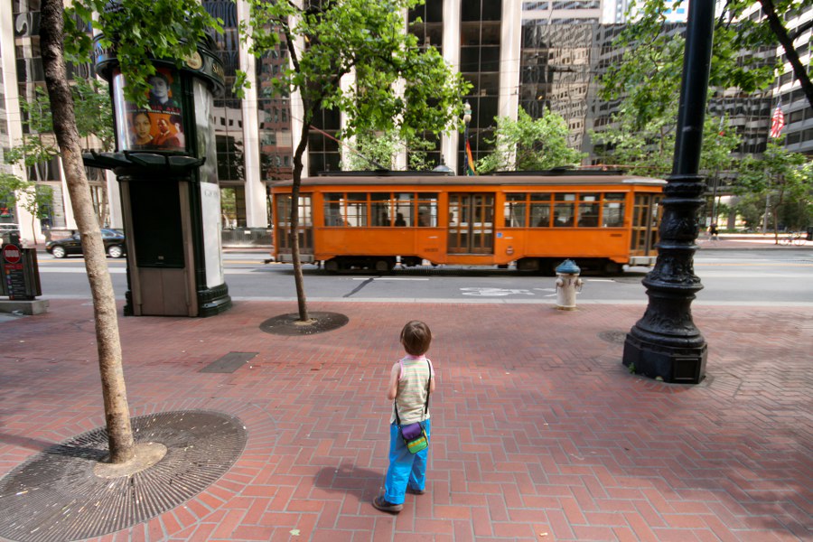 Sonntagmorgen in der Market Street in San Francisco