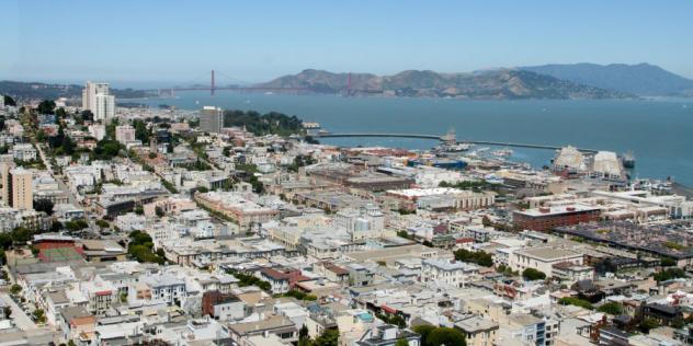 Blick vom Coit Tower in Richtung Golden Gate Bridge