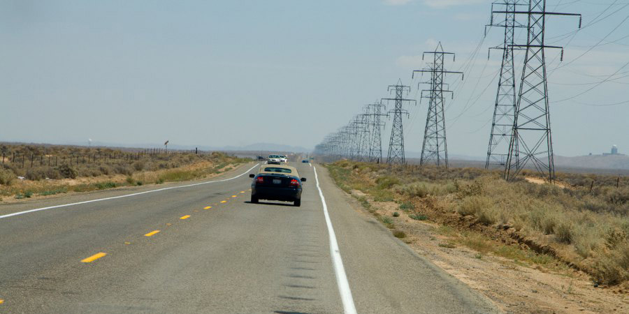 Eintönige Fahrt in RIchtung Barstow