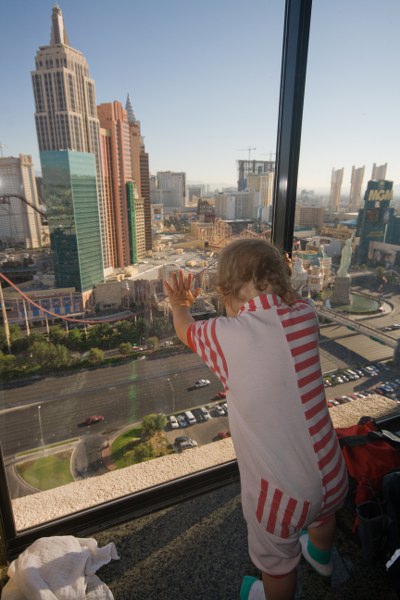 Tims erster Blick am Morgen auf Las Vegas