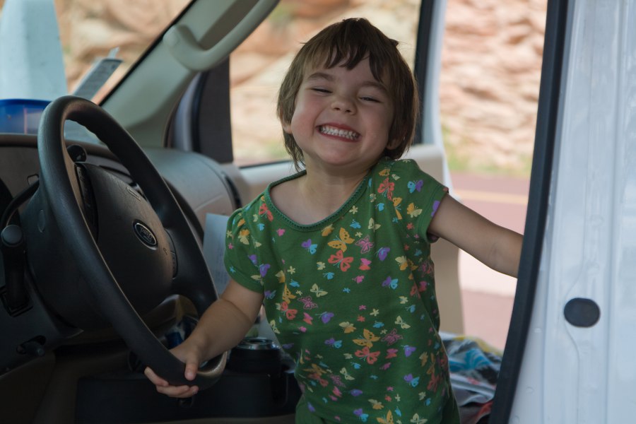 Svenja während einer Pause im Zion NP