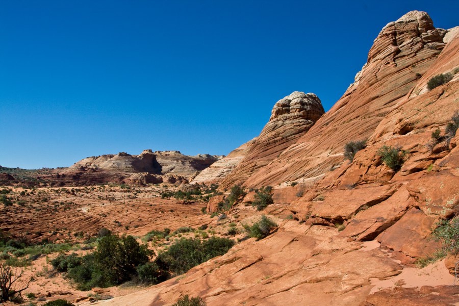 Hinten wo der runde Schatten ist, liegt in etwa die Wave