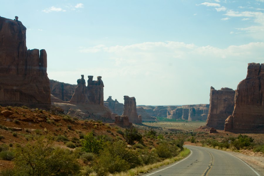 Fahrt in den Arches NP